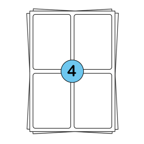 Étiquettes en planches A4 99,1 x 139 mm, 400 étiquettes