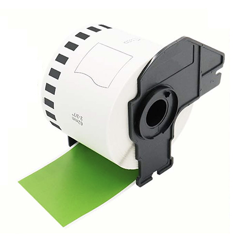 Étiquettes vertes compatibles Brother DK-22205, 62 mm x 30,48 m