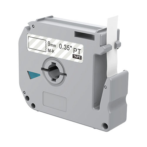 Ruban à lettres noir sur transparent 9 mm compatible Brother M-K121